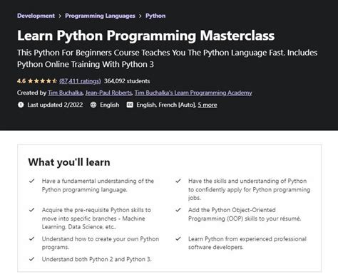 Udemy Python Masterclass Course : r/learnpython .